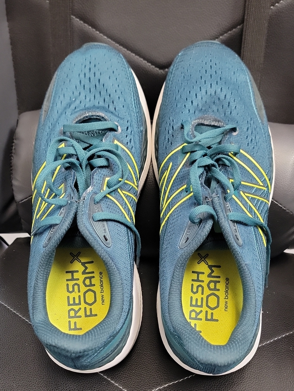 New Balance Kids Teal Sneakers with Neon Yellow Accents